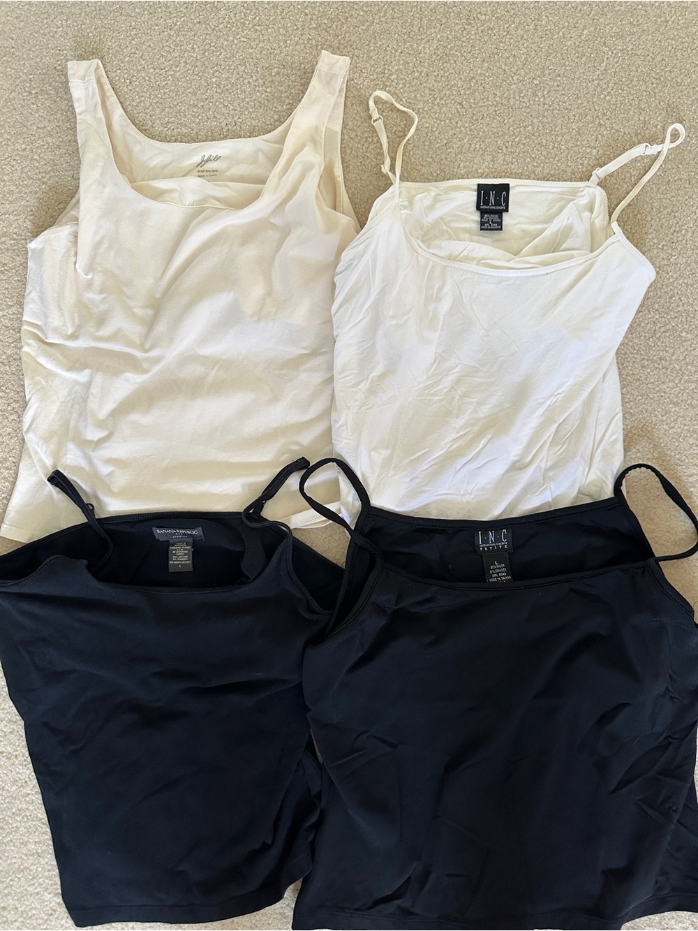INC International Concepts White & Black Camisole Tank Set